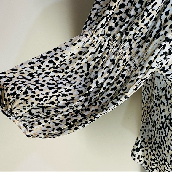 WITCHERY Womens Size 6 Ladies Animal Print Gathered Top Size 6 - Picture 6 of 16